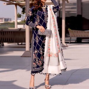 Lawn Heavy Embroidered Dress With Embroidered Bamber Chiffon Dupatta (Unstitched) (DRL-1515)