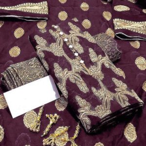 Banarsi Style Cotton Jacquard Dress with Cotton Jacquard Dupatta (DRL-1679)