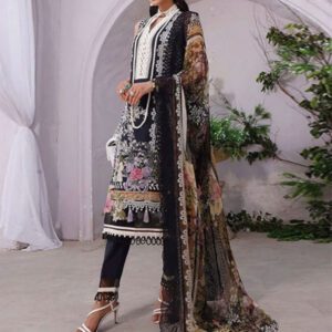 Dhanak Embroidered Dress With Dhanak Shawl (UnStitched) (KD-217)