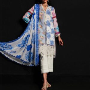 Digital Printed Lawn Dress With Heavy Embroidery Banches Chiffon Printed Dupatta (Unstitched) (DRL-1702)