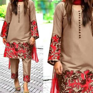 Lawn Heavy Full Embroidered Dress EMB Trouser (2-Pcs) Un-Stitched (DRL-632)
