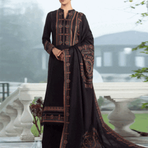 Latest Dhanak Embroidered Dress With Dhanak Embroidered Shawl (Unstitched) (KD-204)