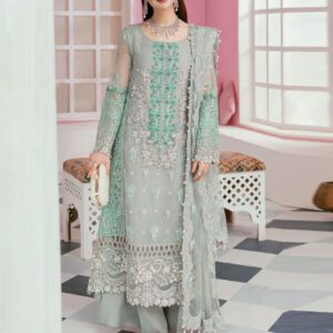 Latest Organza Embroidered Chiffon Dress With Embroidered Dupatta (UnStitched) (CHI-828)
