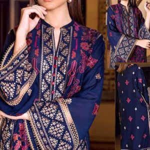 Lawn Heavy Embroidery Dress With Embroidered Trouser 2 Pec (DRL-871)