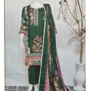 Lawn Sequence Heavy Embroidered Dress With Lawn Printed Dupatta (Unstitched) (DRL-1696)