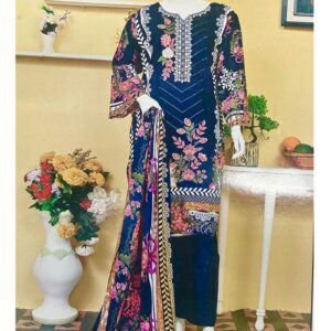 Lawn Sequence Heavy Embroidered Dress With Lawn Printed Dupatta (Unstitched) (DRL-1697)