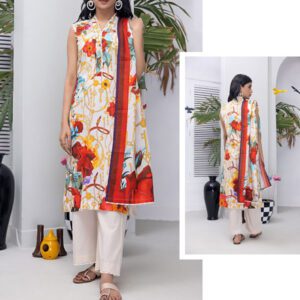 Luxury Digital Premium Printed Dress With Lawn Printed Dupatta (Unstitched) (DRL-1528)