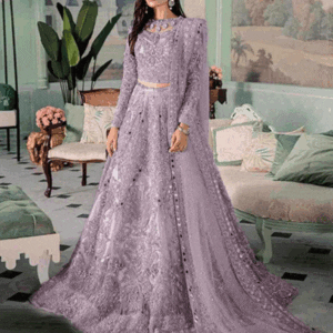 Luxury Handwork Heavy Embroidered Net Bridal Maxi Dress 2024 (Unstitched) (CHI-900)