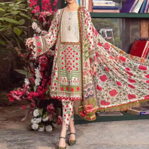 Digital Printed Lawn Embroidered Dress With Printed Chiffon Dupatta (Unstitched) (DRL-1672)
