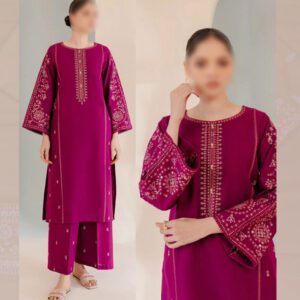 Lawn Heavy Embroidered Dress Embroidery Trouser 2 Pec(Unstitched) (DRL-1544)