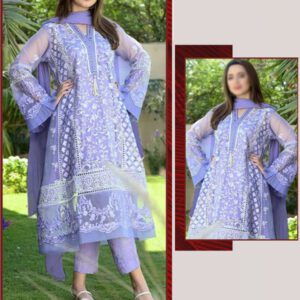 Lawn Heavy Embroidered Dress Chiffon Embroidery Dupatta 3 Pec Suite  (Unstitched) (DRL-1070)