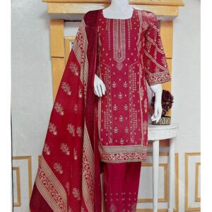 Lawn Heavy Embroidered Dress With Lawn Dupatta EMB Trouser (Unstitched) (DRL-1731)