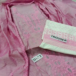 Paper Cotton Heavy Embroidered Dress With EMB Dupatta & EMB Trouser (Unstitched) (DRL-1741)