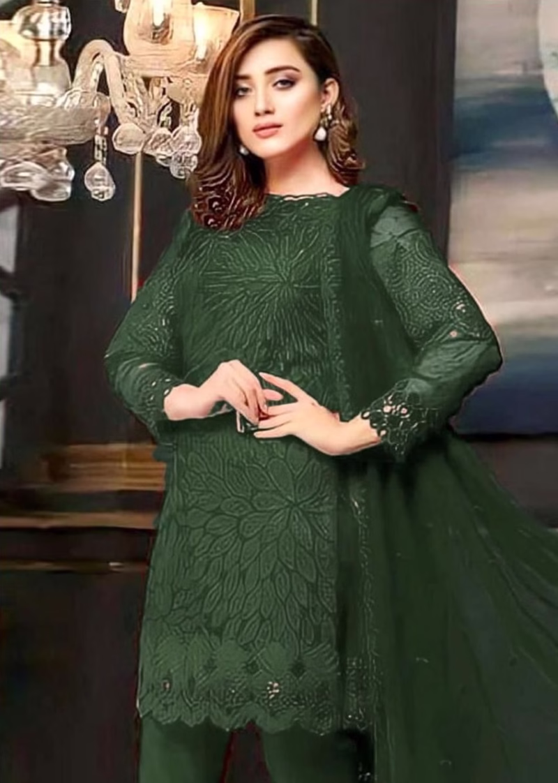 Stunning Lawn Embroidery Dress – BAREEZE 3PC Fancy Embroidered Suit