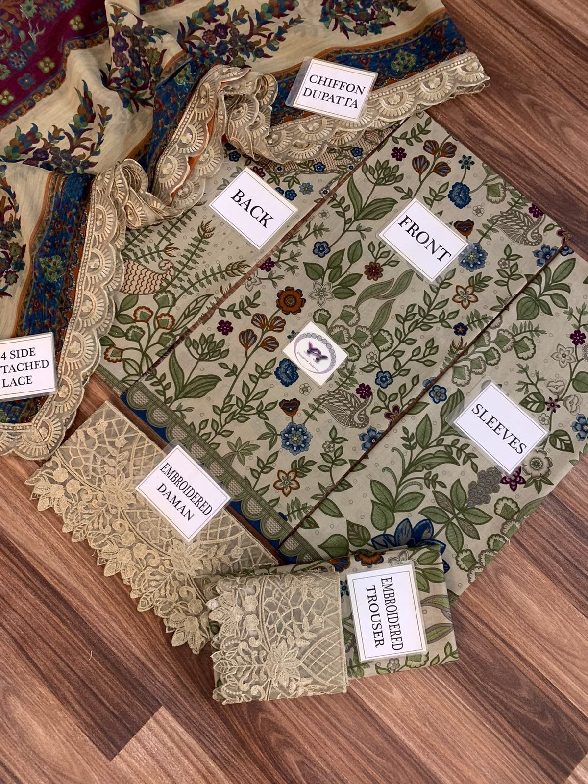 Maria B MPrint Lawn 2025 Hit Design with Spengle Work & Embroidered Chiffon Dupatta (JBN) - Image 5