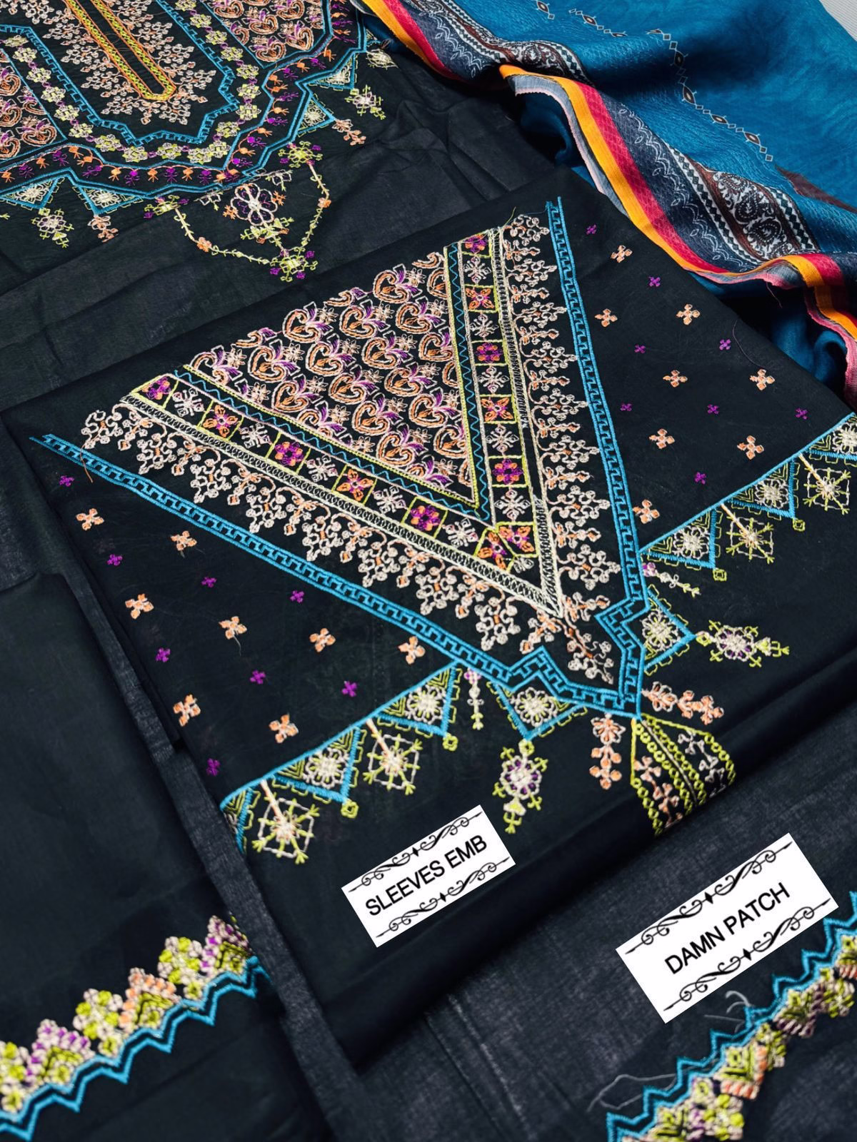 ZARA SHAHJAHAN | 3PC Premium Dhank Collection | Embroidered with Pashmina Shawl (RH) - Image 6