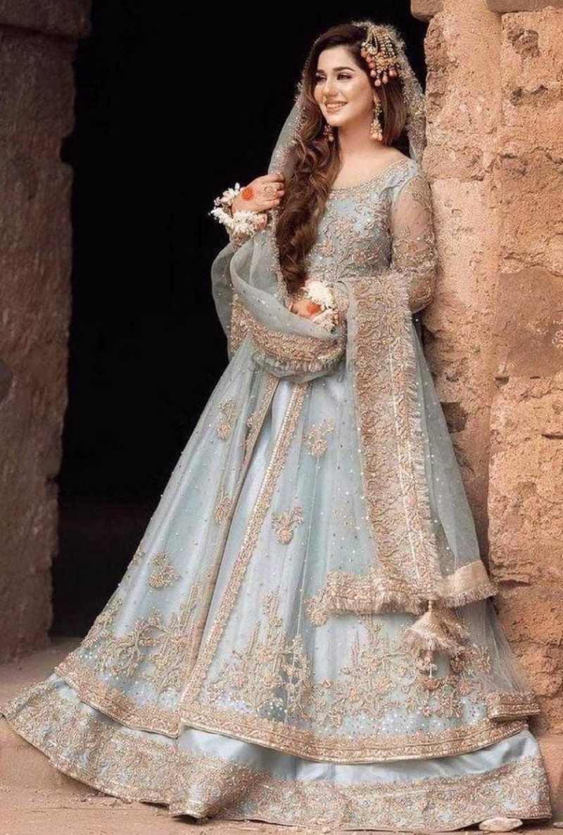 Bridal Net Maxi | Luxury Handwork & Embroidered 3PC Unstitched (SHA)