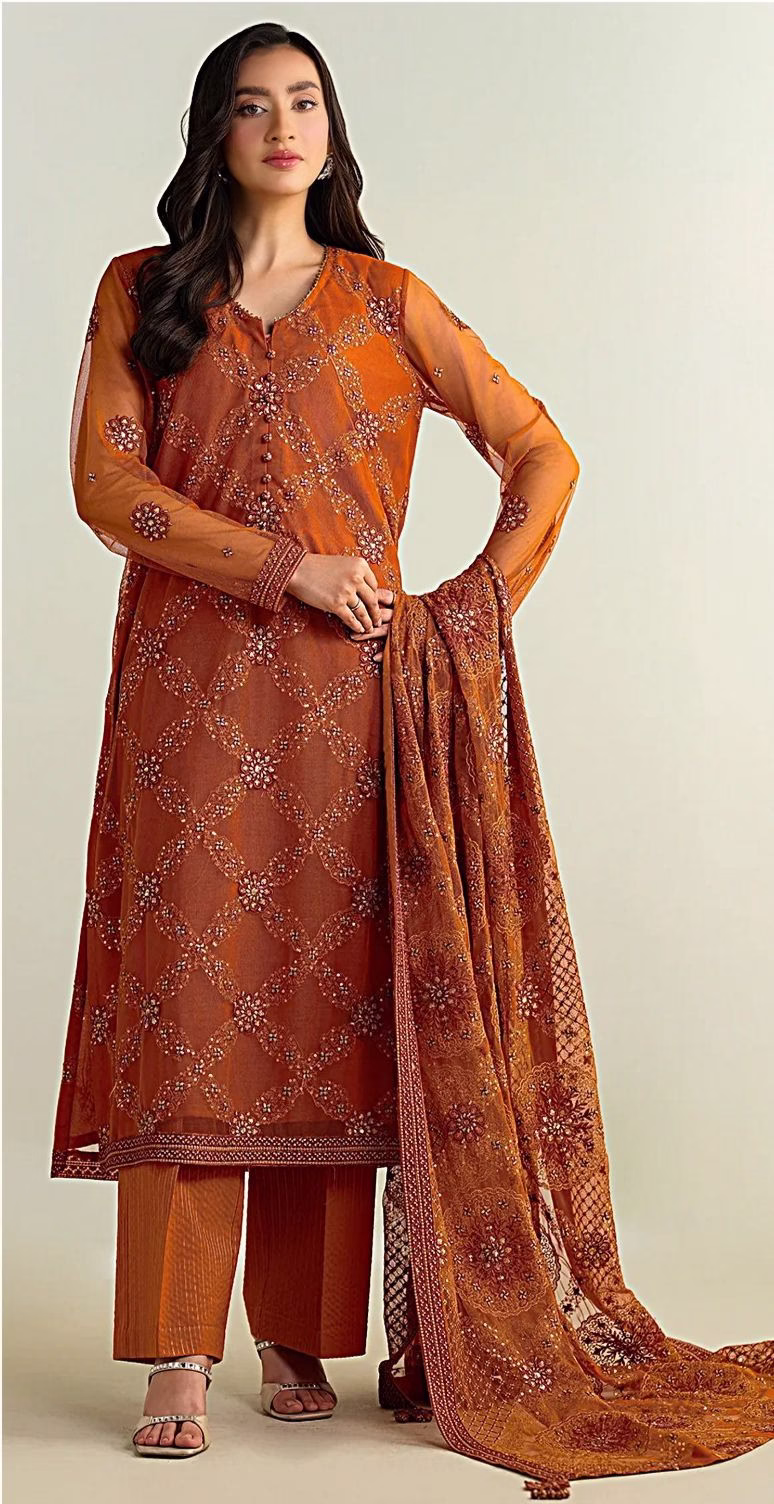 Kayseria Winter 2025 Collection | Dhanak 3PC Embroidered Suit with Shawl (ROR)