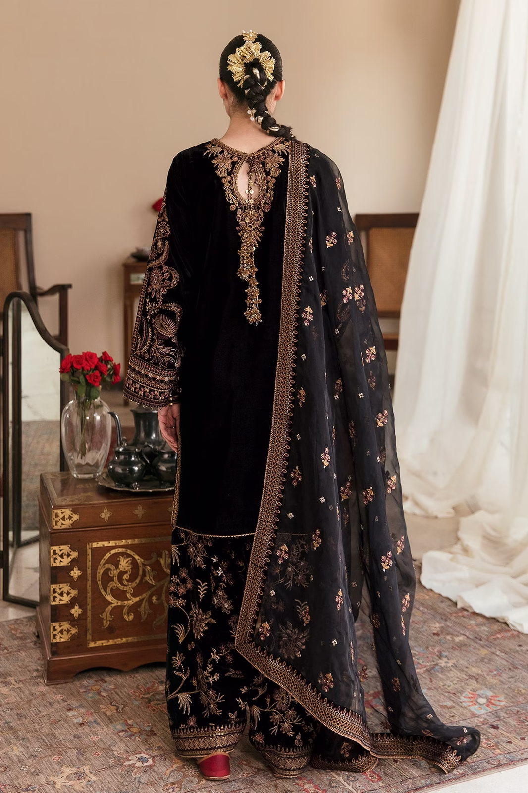 Baroque Jazmin Chiffon Wedding Collection | Luxury 3PC Embroidered Outfit (BSF) - Image 5